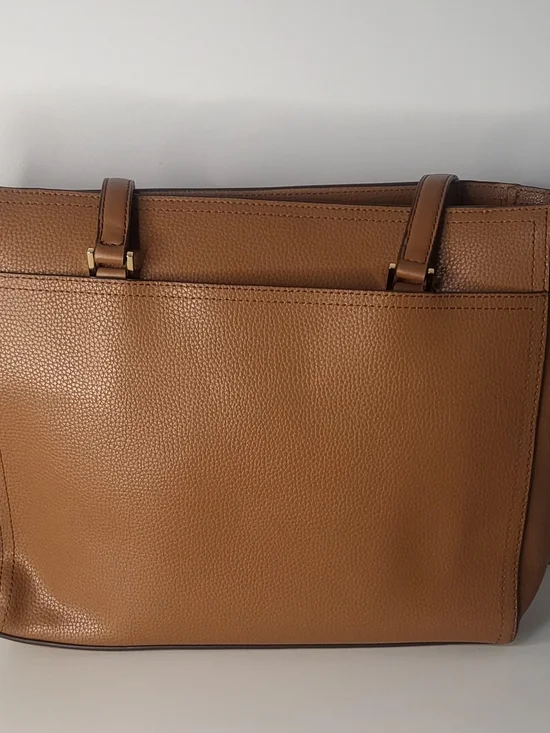 Michael Kors Women's Tan Leather Tote Bag - Picture 3 of 15